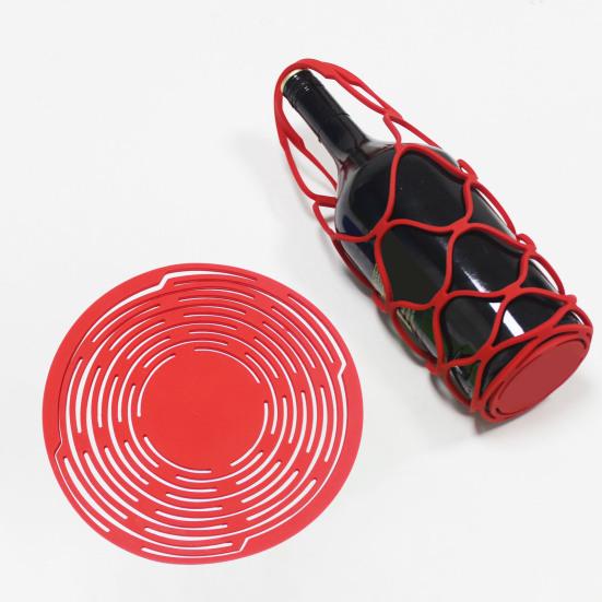 Багатофункціональна сітчаста підставка під чашку Силіконовий тримач для винних пляшок Ручний сітчастий кошик Розширюваний тримач для напоїв для пляшок Фруктів Гарячих страв