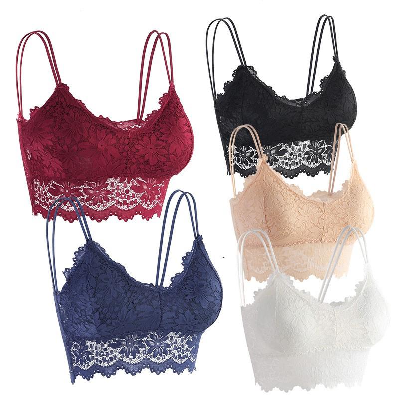 Plus Size Lace Strapless Bandeau Camisole with Chest Pads Anti-Exposure