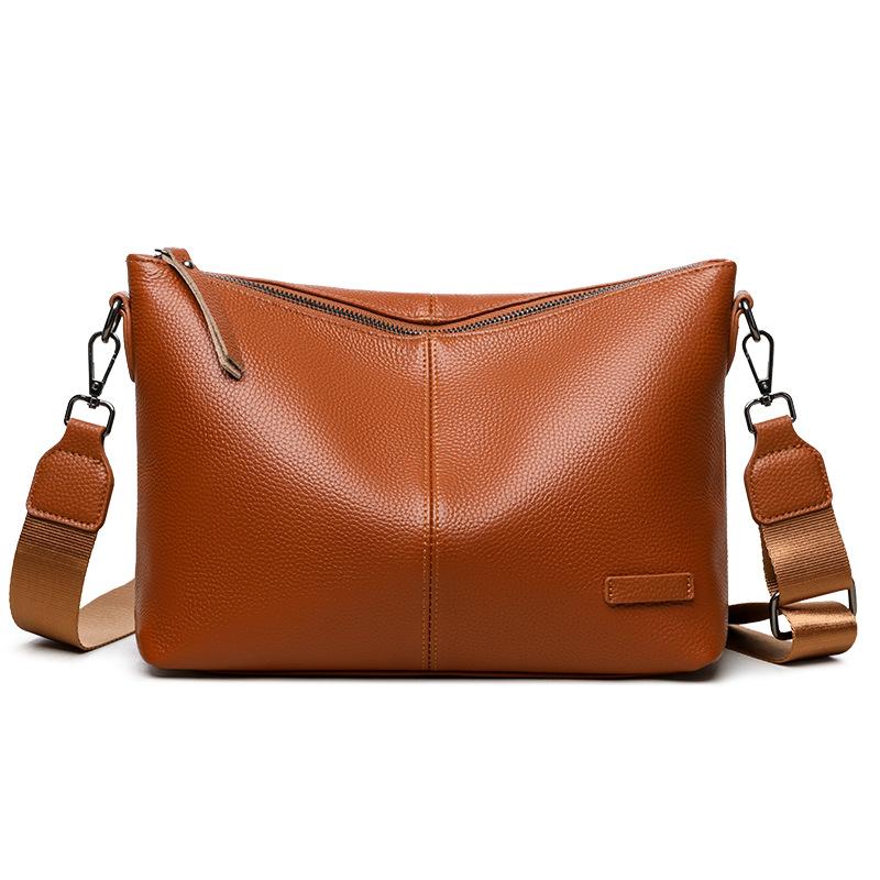 Genuine Leather Women's Bag Large Capacity High-end Fashionable Single-shoulder Crossbody Bag Large Cowhide Bag