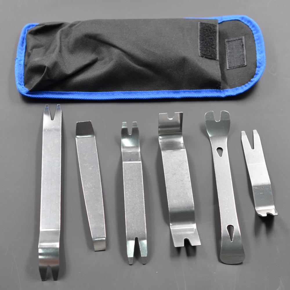 

Car Inner Removal Tool 6pcs Kit Auto Radio Door Clip Panel Trim Dash Audio Installer Pry with Canvas Bag