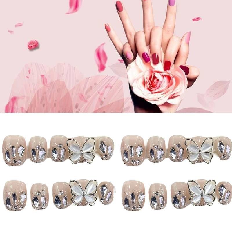 High-quality Handmade Nail Stickers With Sparkling Gemstones For Ladies