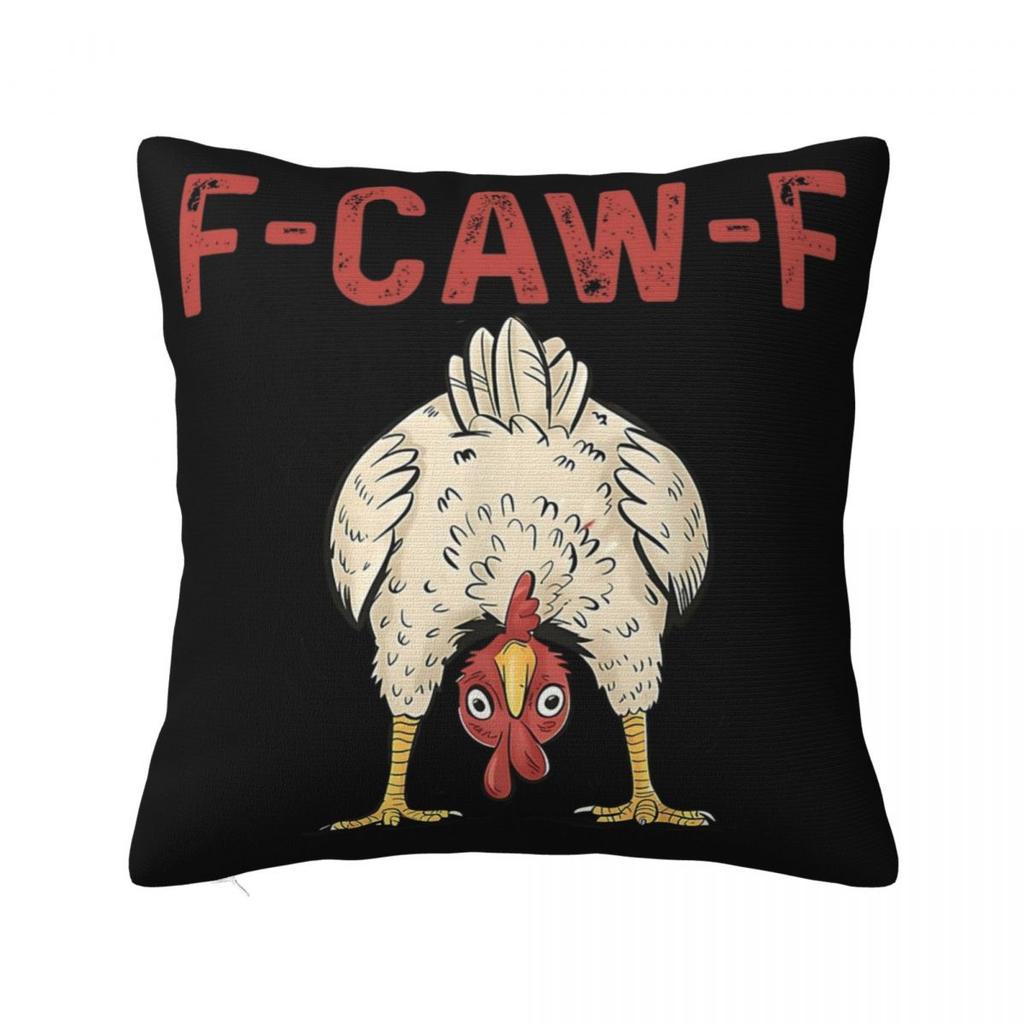 Funny F-Caw-F Chicken FCAWF Pillowcases Printed Cushion Cover Pillow Covers Living Room Decorations Zipper Multi Size