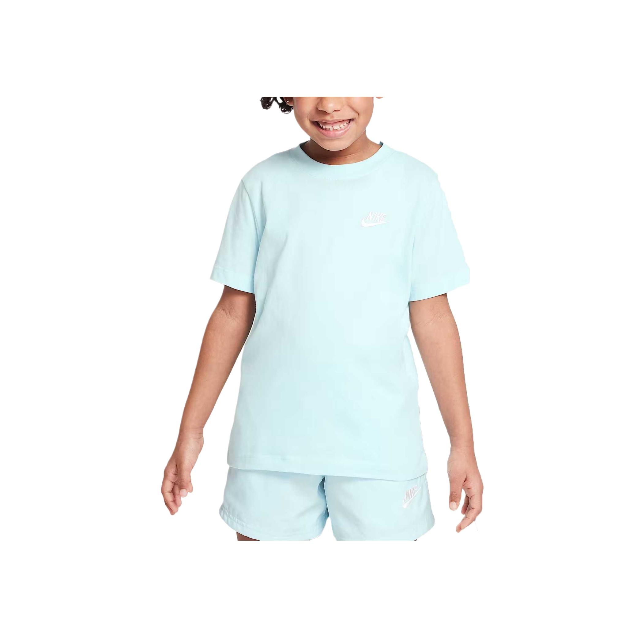 

Nike Sportswear T-Shirt Fashion Trend Versatile Comfortable Short Sleeve Kids tops Light-Blue FZ5177-474 XL