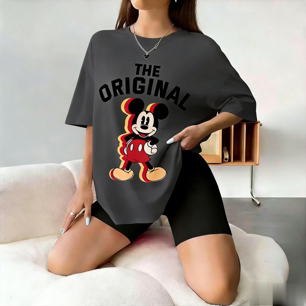 Maglietta Vintage Originale Disney Donna Uomo Oversize Cotone Streetwear Top Estate 2026 Casual T-shirt Stampa Grafica Micky Larga Y2k