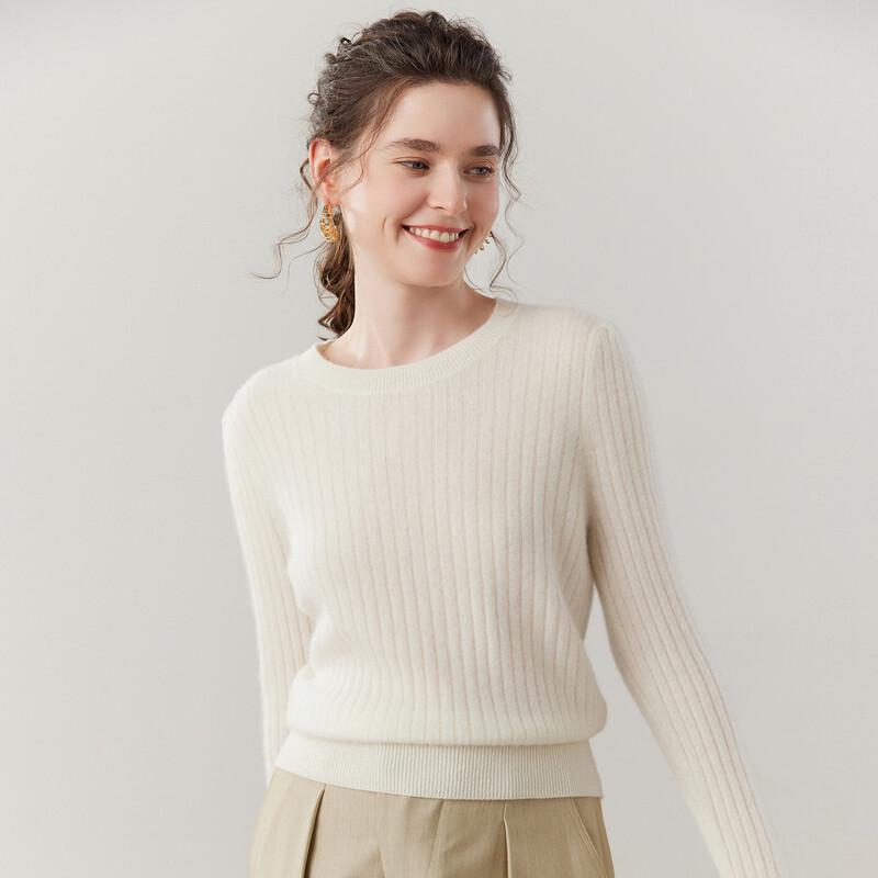 Fanzhen Women's Cashmere Blend Round Neck Sweater