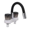 RV Exterior Faucet Hot Cold with Quick Connect Adapter Flexible Outlet Pipe for Motorhome Boat Bathroom Van Outdoor
