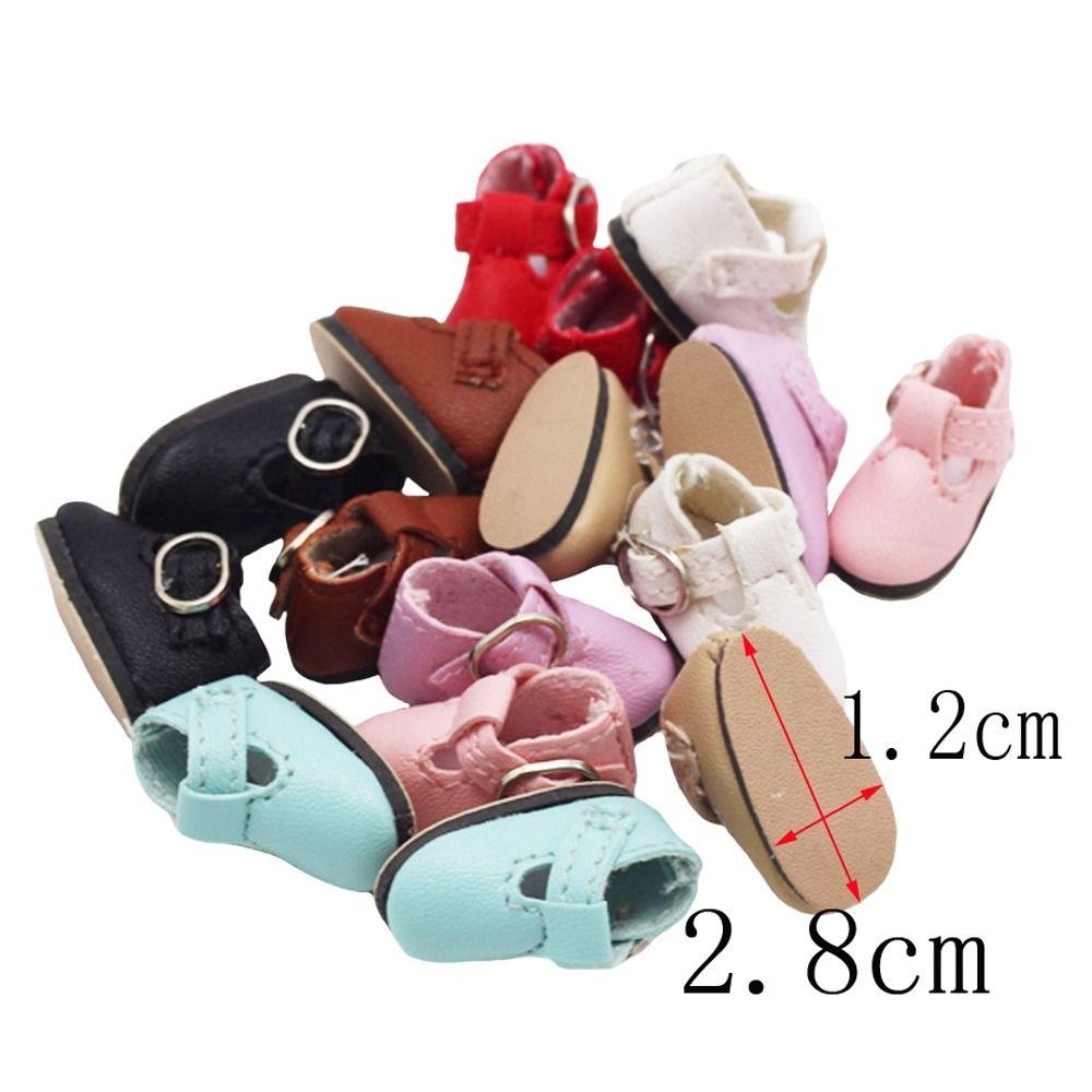 2.8cm * 1.2cm Doll Princess Shoes PU Leather Doll Sandals Lovely Mini Doll Boots  Doll Accessories
