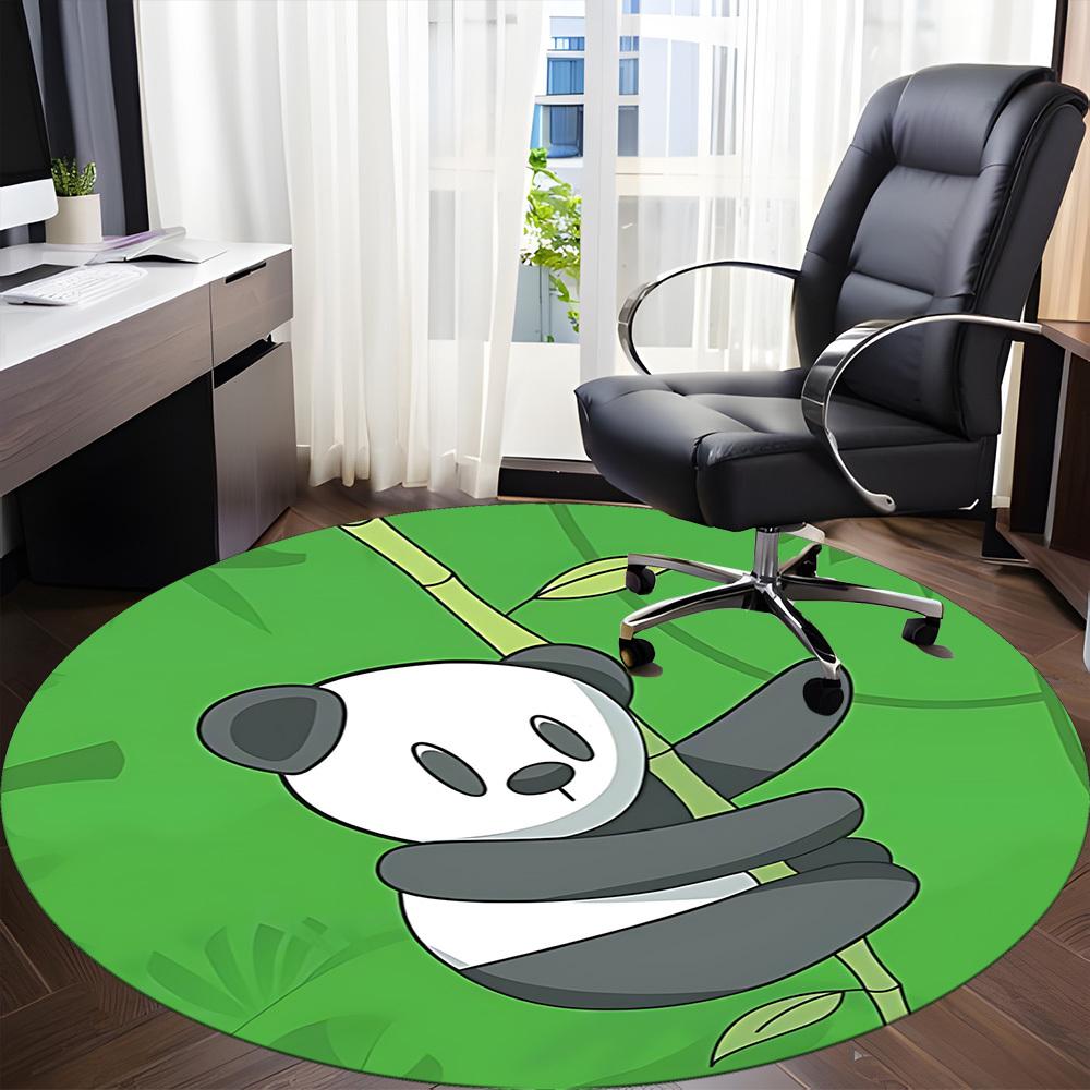 1 Adet Panda Bambu Ofis Yuvarlak Alan Halısı, Ofis, Ofis Sandalyeleri Altı, Yatak Odası, Oturma Odası Ev Dekorasyonu İçin Uygun Mat, Oda Dekorasyonu
