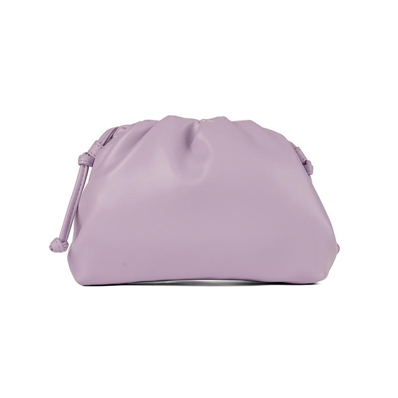 Women's 2024 Soft Leather Pleated Handbag - Evening, Shoulder, and Messenger Bag with Solid Color Texture.