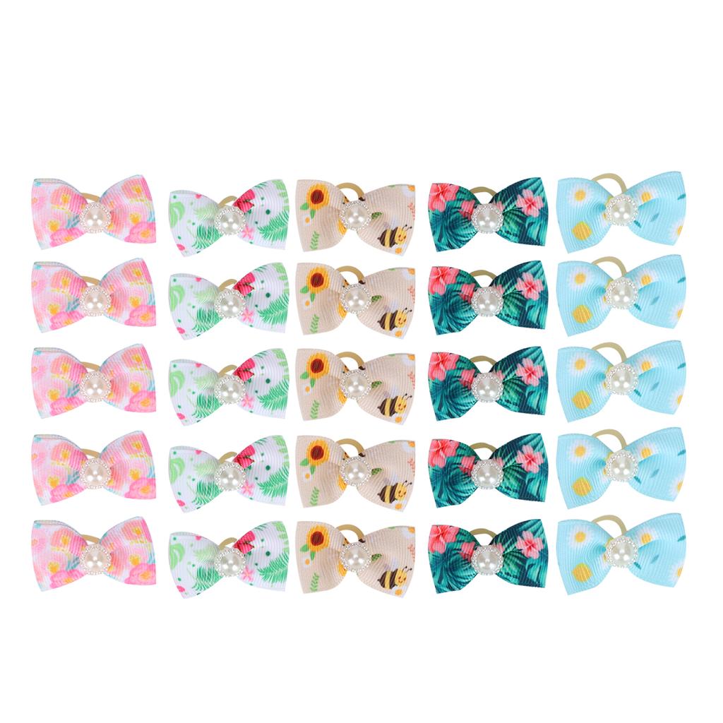 25pcs Pet Hair Bows Mixed Styles Pet Cat Puppy Small Dog Grooming Accessories