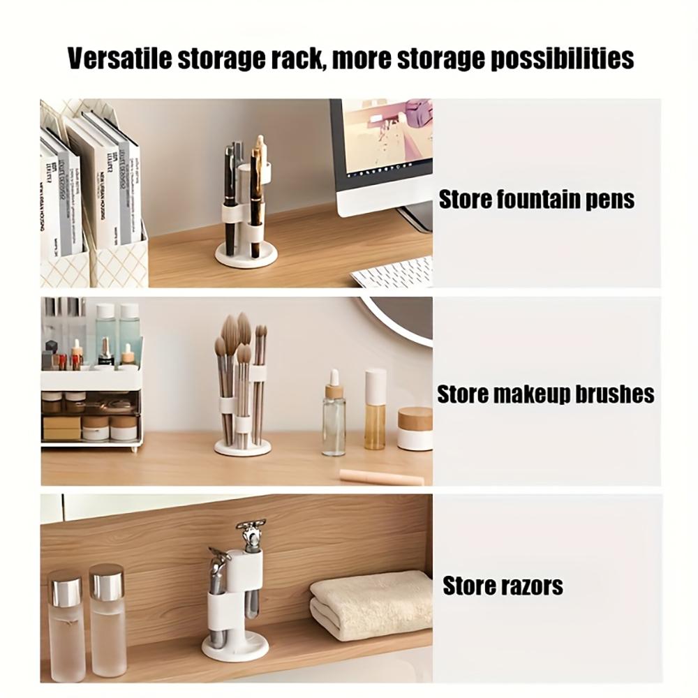 Rotating Toothbrush Holder Toothbrush Organizer Bathroom Desktop Toothbrush Storage Rack Makeup Brush Pen Organizer Dry Bathroom
