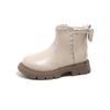 2024 Children Short Boots for Girls Winter New Fashion Korean Style Soft Sole Anti-slippery Versatile Sweeet Bowtie Leather Shoe