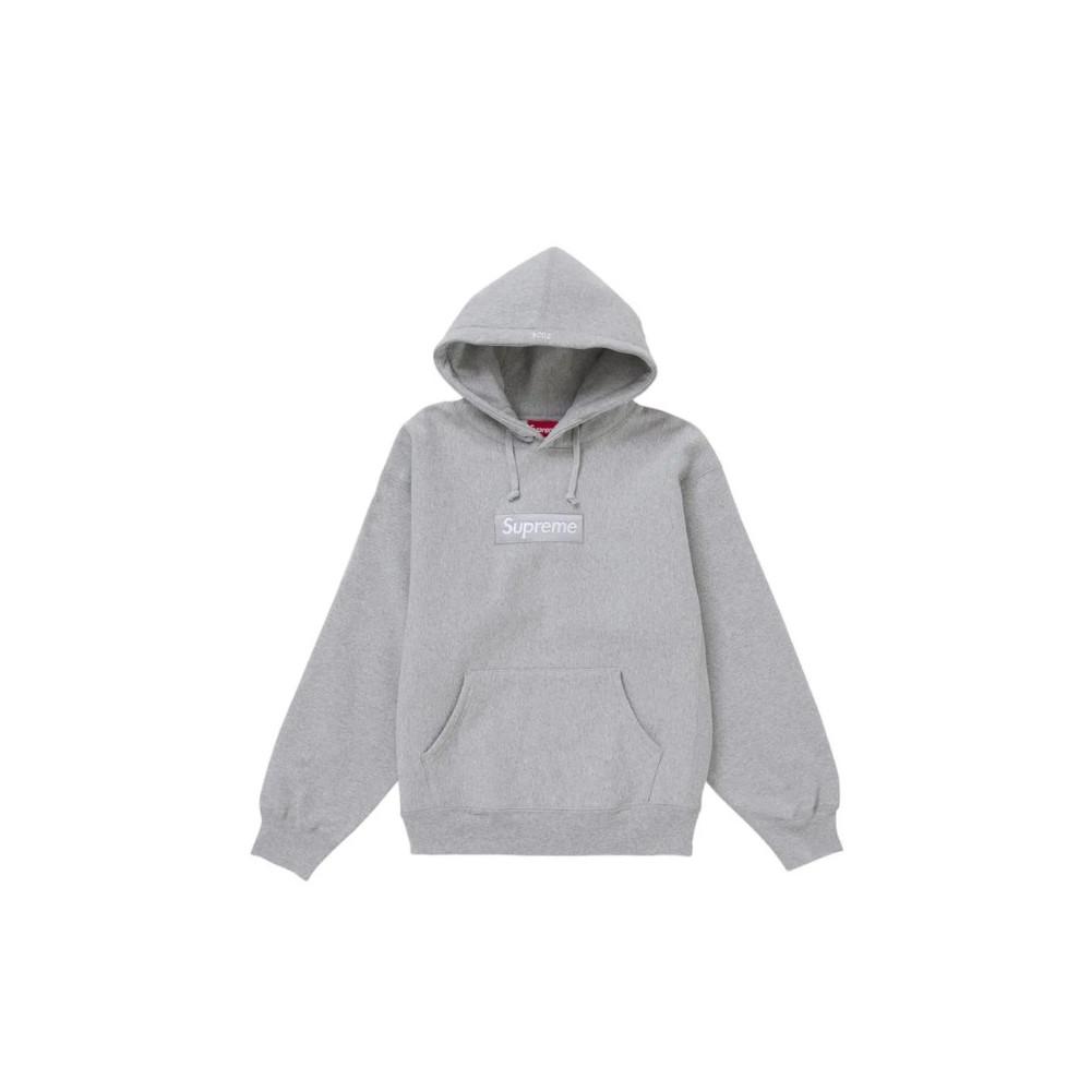 Hoodie Supreme Box Logo FW24 Ash Grey