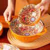 Household Ceramic Plates, Double Ear Noodle Bowls, Desserts, Salad Bowls, Pasta, Dishes, Single Handle Bowls, Bohemian Style