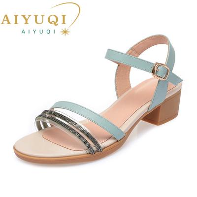 Fashion AIYUQI Sandals Summer Girls New Fish Mouth Fashion Rhinestone Women Sandals Breathable Large Size Women Sandals