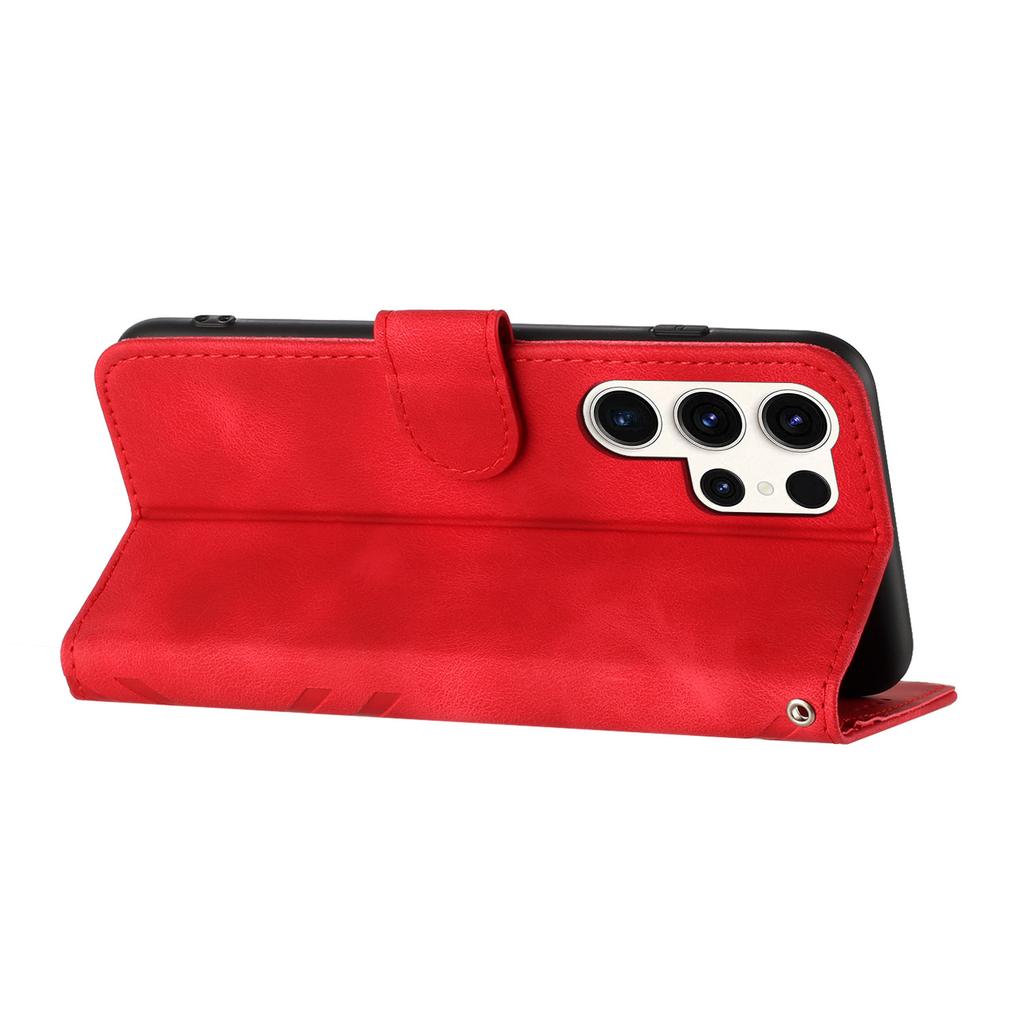 Suitable for Samsung S23 Mobile Phone Leather Case A54 Retro Matte Hand Rope Insert Card Wallet Protective Case Note20 Solid Color