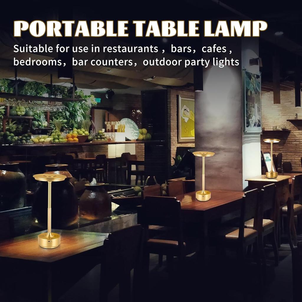 LED Table Lights Rechargeable Cordless Desk Lamp with Touch Sensor Light for Office Bedroom Hotel Room Reading Lamp