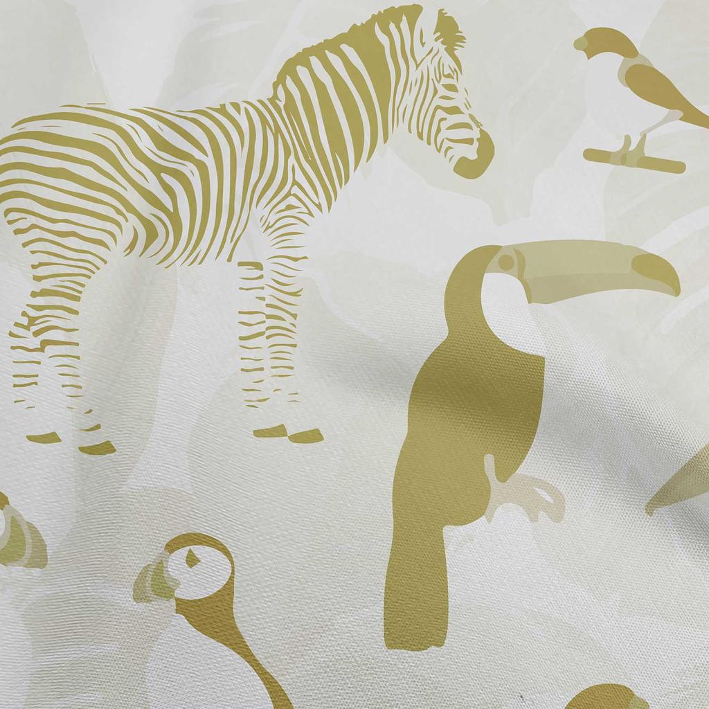 oneOone Cotton Flex Dusty Teal Green Fabric Tropical Aminal With Leaves Craft Projects Decor Fabric Printed By The Yard 40 Inch