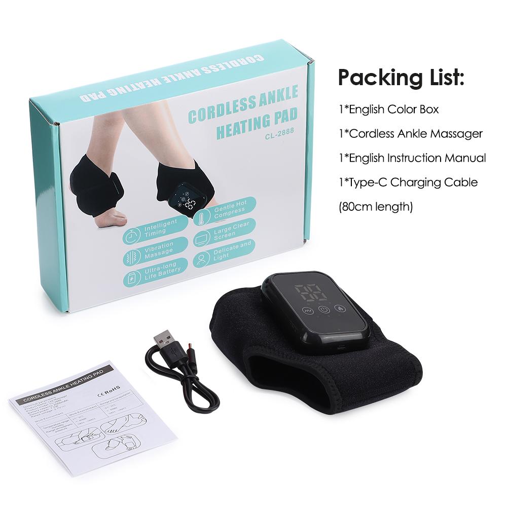 Foot Heat Massager Hot Compresses Vibration Massager Breathable Material USB Foot and Ankle Joint Hot Compress Protection
