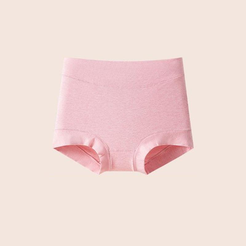 Große Größe Damen Frühling und Herbst Farbe Baumwolle 7A Antibakteriell Bauchstraffend Hüftflachwinkel Hohe Taille Unterwäsche
