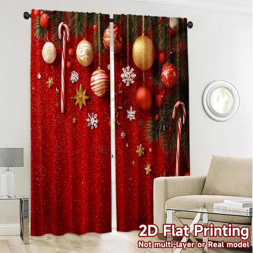 2D Flat Printing  JIT 2pcs   Curtains (Without Rod) Festive Ornaments(1) Creative Chic Curtains Polyester Curtains Decorations For