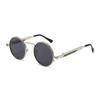 Steampunk Retro Round Sunglasses with Spring Temple for Men and Women