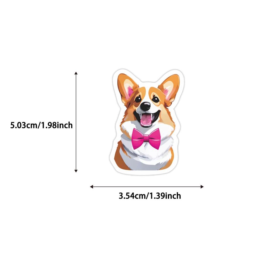Corgi Cartoon Graffiti Stickers: 50 Waterproof Designs for Decorating Phone Cases or Water Cups