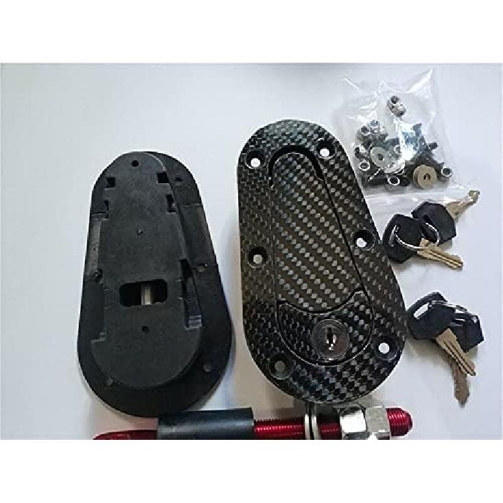 Universal JDM Carbon Fiber Hood Pin Plus Flush Mount Latch Kit Lock With Keys