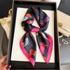 Cute Dog Print Square Silk Scarf for Women Hijab Hair Bands Neckerchief Female Satin Shawl Ribbon Headband Fashion Wraps Bandana