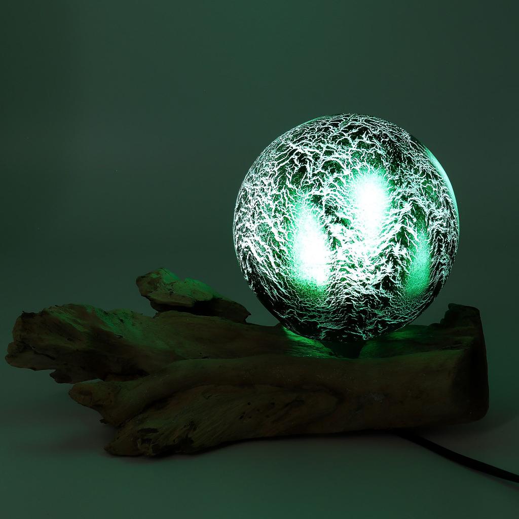 Lampada DriftGlow Paralume Verde Smeraldo Crepato