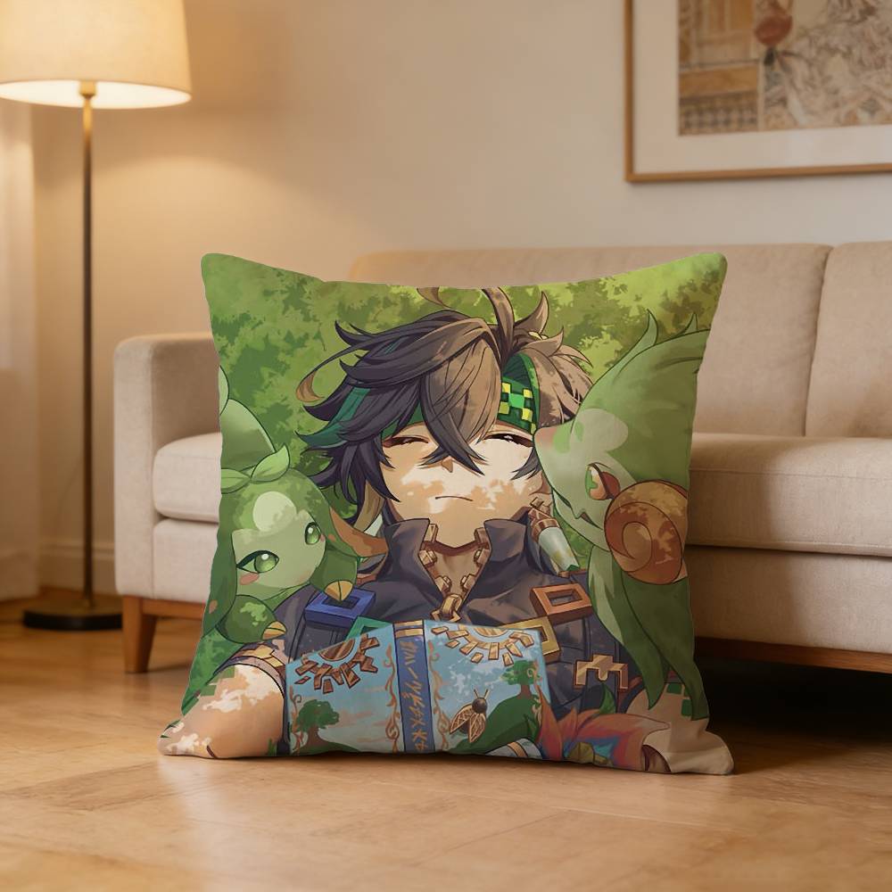 Kinich G-Genshin Impact Pillow Case Pattern Printed Pillowcase For Living Room Sofa Cushion Cover
