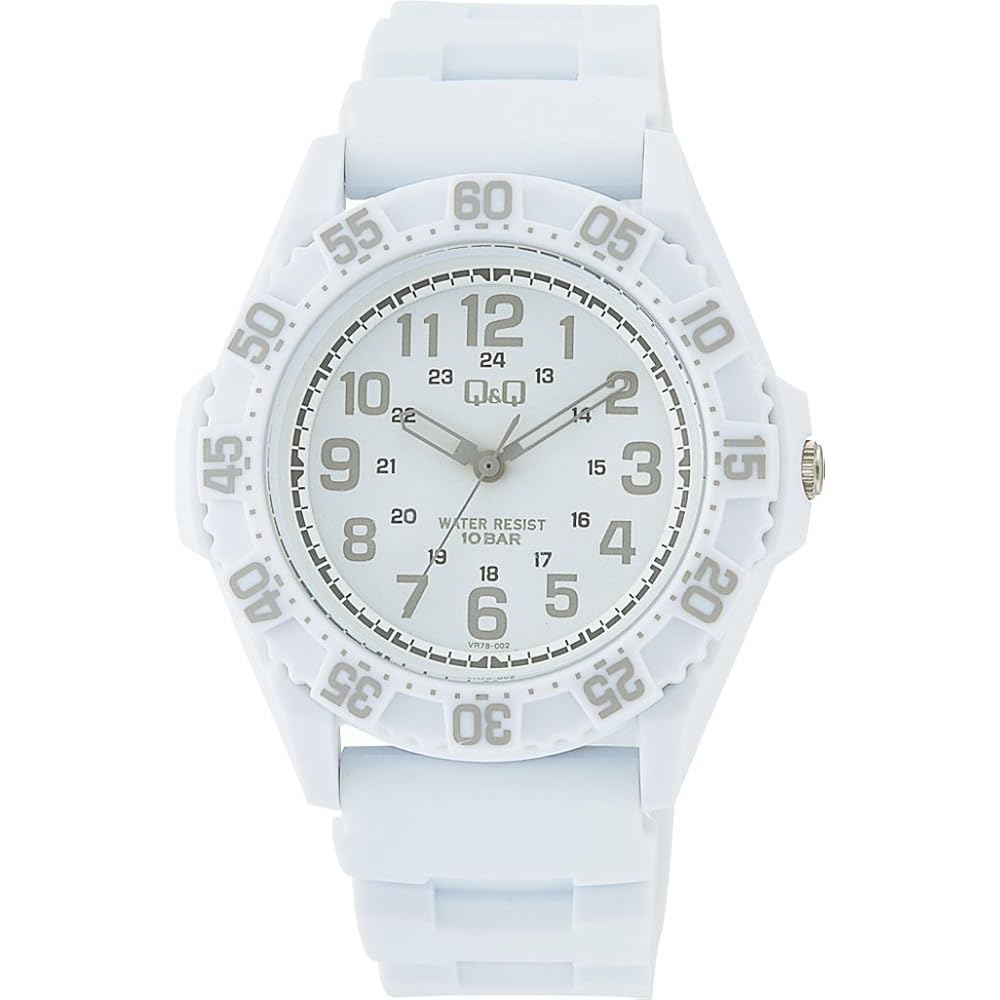 Citizen QQ Analog Waterproof Watch with Urethane Strap Men s White VR78-002