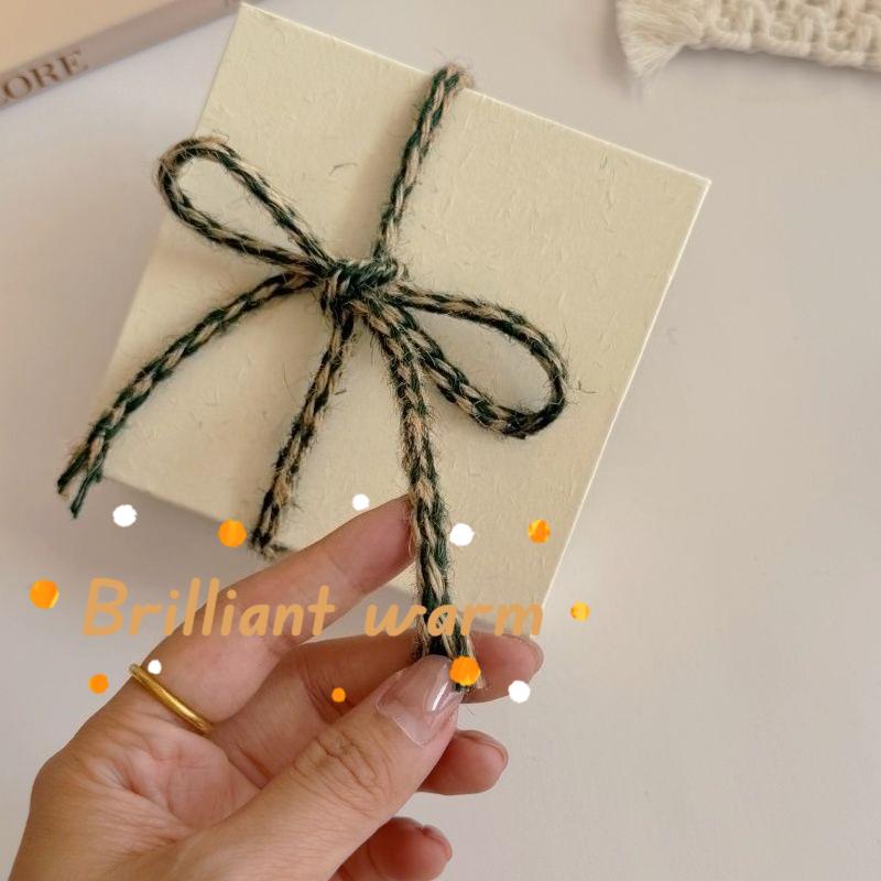 Vintage Red and White Contrasting Corrugated Hemp Rope Home Decoration Handmade Gift Packaging Technology DIY Packaging Gift