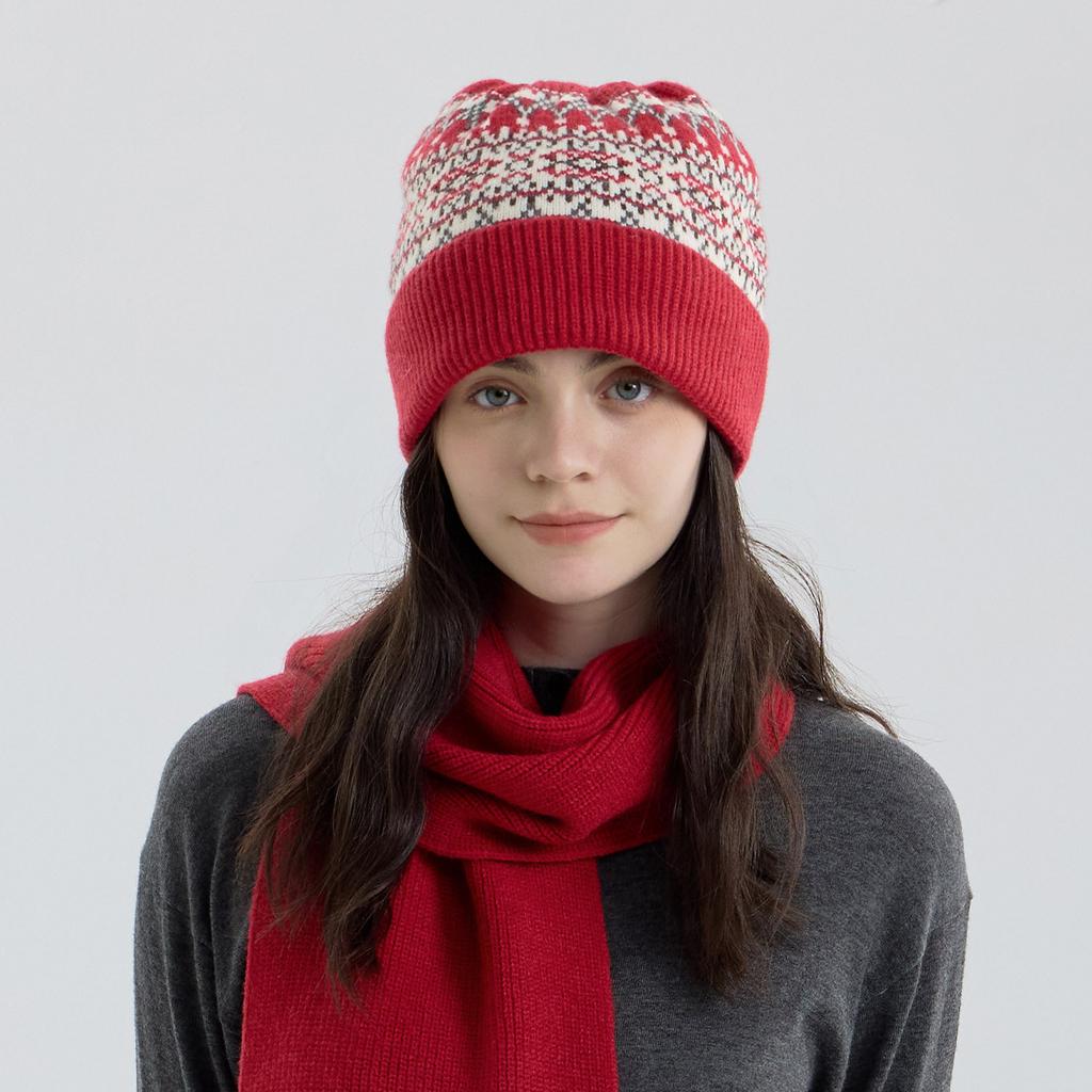 DIMANAF Winter Autumn Women Hat Floral Thick Knitted Hat New Lady Warm Thick 2025 Fashion