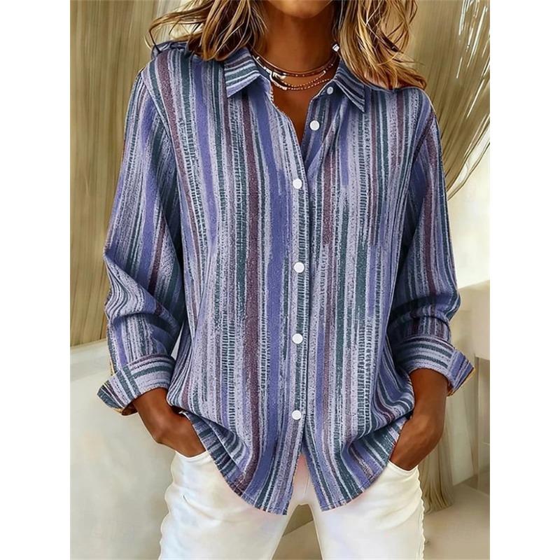 Stylish Women's Comfortable Breathable Long-Sleeve Shirt Everyday Commute Wear Simple Collared Shirt High-Quality Premium Top