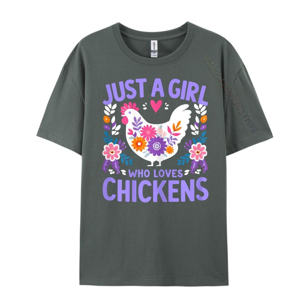 Just A Girl Who Loves Chickens Cute Chicken Luxury Clothing Women Shirts For Men Vaporwave