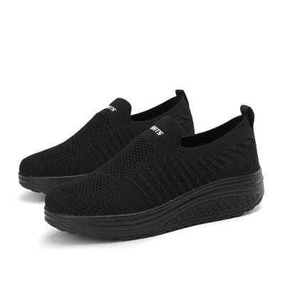 Sponge Cake Platform Women's Slip-On Summer Shoes – Breathable, Soft Sole, Rocking Sneakers