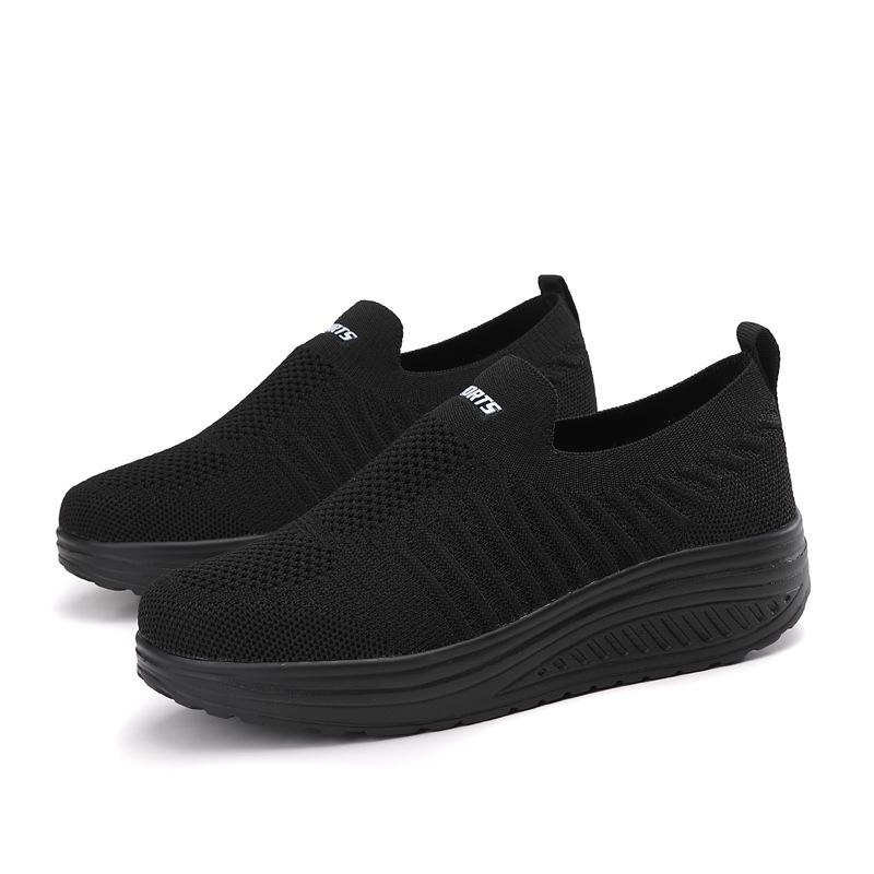 Sponge Cake Platform Women's Slip-On Summer Shoes – Breathable, Soft Sole, Rocking Sneakers