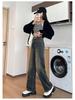Women's Retro Blue Wide-Leg Jeans - 2025 Autumn/Winter New Loose Straight-Leg Slimming Floor-Length Pants