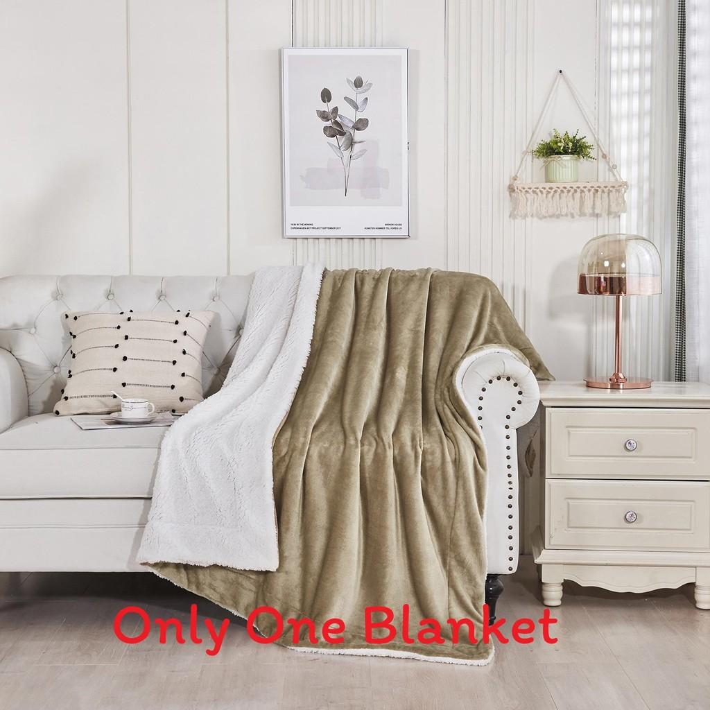 Thick Polyester Plush Fleece Blanket With Double Layer Warmth For Home Use Sleep