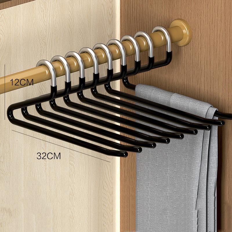 5/10PCS Stainless Steel Pants Hanger Non-slip Pants Rack Household Non-trace Hanging Pants Clip Special Hanger Storage Device