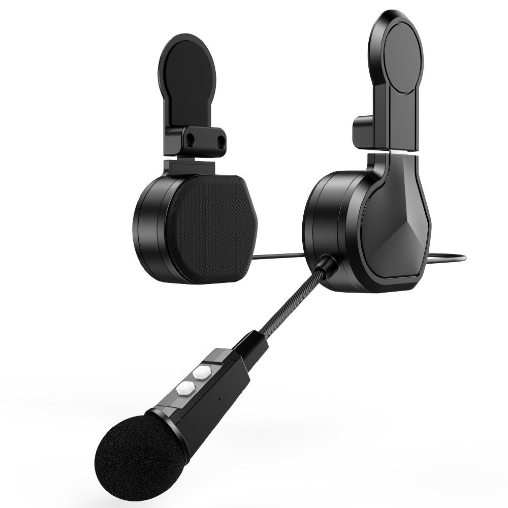 Bt9 Motorcycle Bluetooth Double Ear Helmet Headset 20 Hours Battery Life of 800M Intercom Waterproof Music Microphone Player