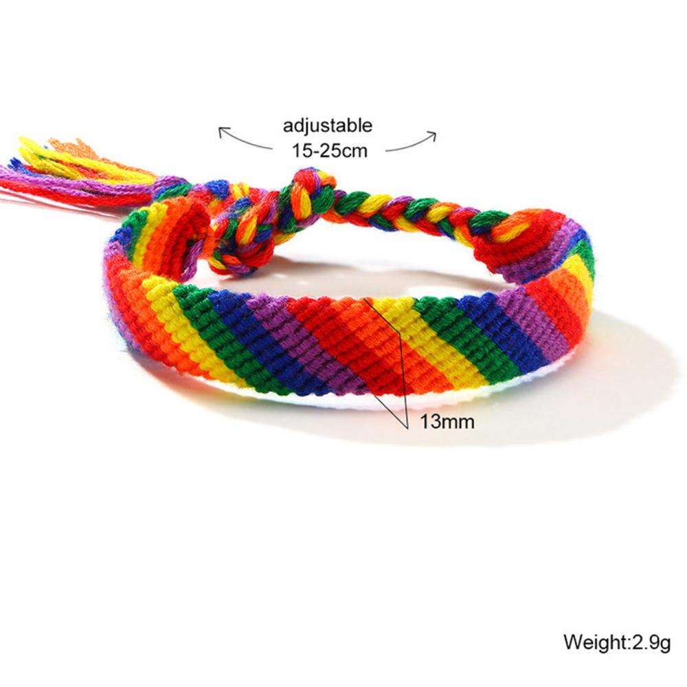 LGBTQ Rainbow Color Bracelets for Men Women,Adjustable Colorful Braided Rope Bracelet,Stylish Jewelry Gifts