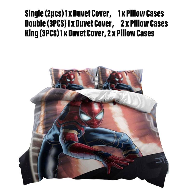 Spiderman Football Pattern Bedding Set 3-piece Bed Set For Students