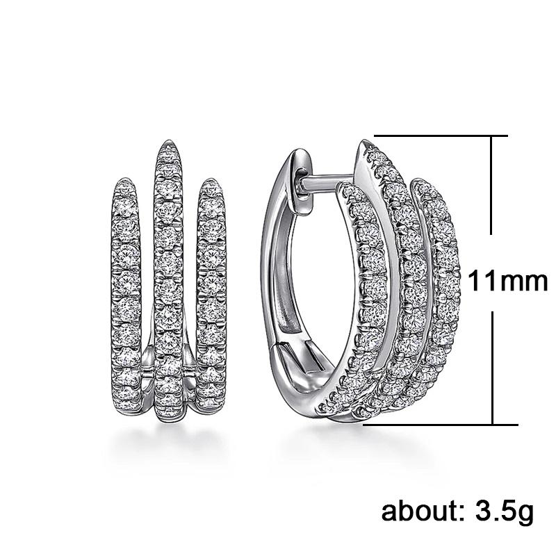 Huitan Simple Stylish Lines Hoop Earrings for Girl Small Circle Exquisite Cubic Zirconia  Color Earrings Statement Jewelry