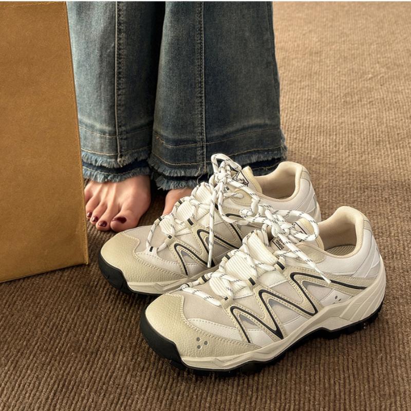 Casual Thick Bottom Elevated Increase Round Head Sneakers 2024 New Fashion Simple All-match Color Matching Women Shoes Spring