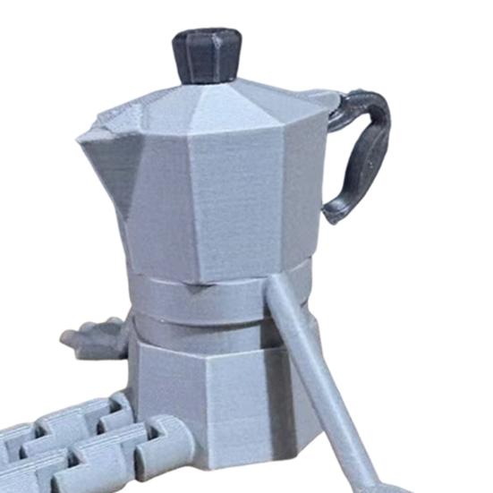 3D Printed Articulated Coffee Cup Figure, Movable Joint Desk Statue, Cute Coffee Bean Ornament, Creative Office Home Decor, Fun Birthday Gift