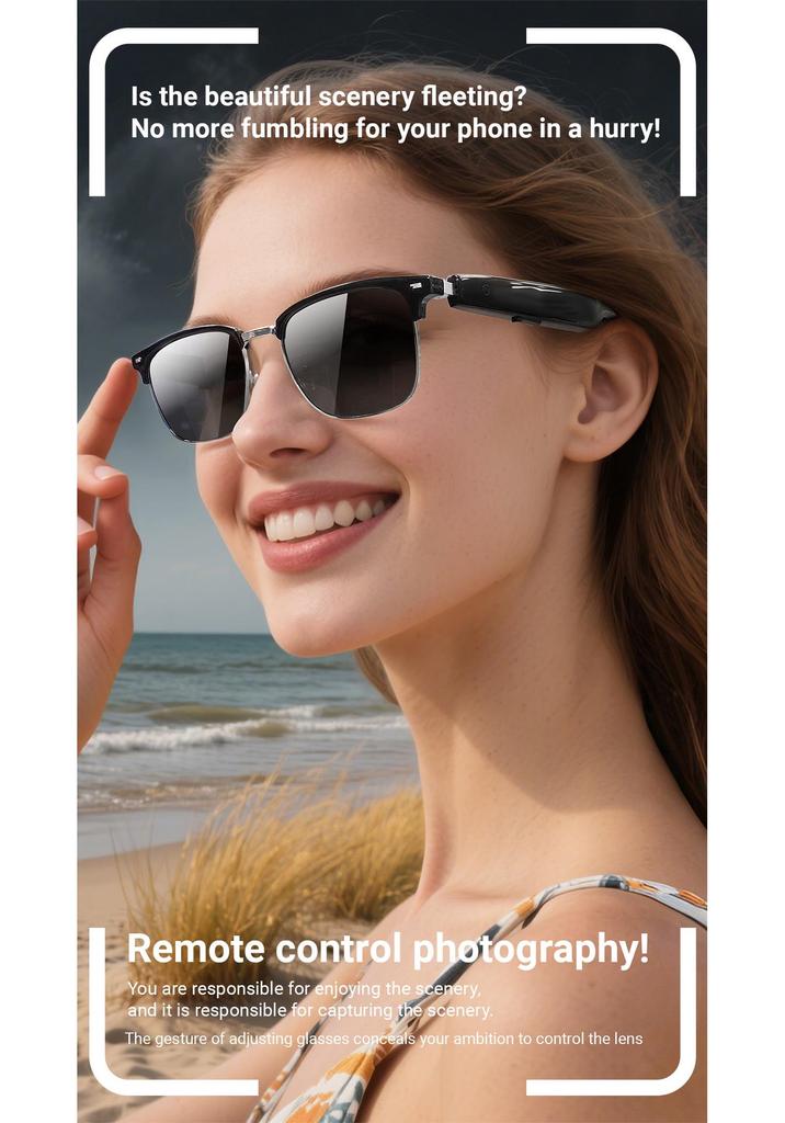 Smart Bluetooth Glasses with AI Translation: Supports 100+ Languages, Music Streaming, and Hands-Free Calls