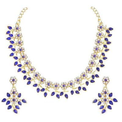 Conjunto de joias de colar de cristal folheado a ouro com brincos adequados para festa de casamento festiva para mulheres
