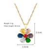 Rotating six leaf flower, necklace, light luxury style, full diamond necklace, women's versatile collarbone chain, titanium steel chain